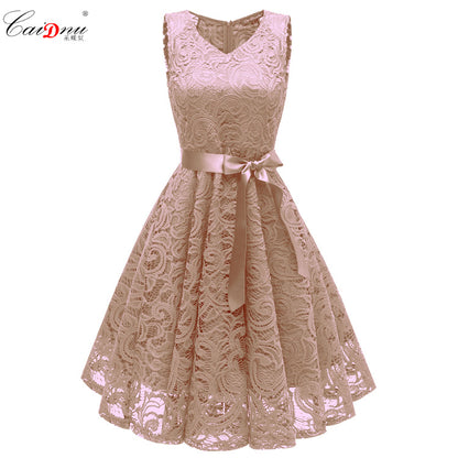 Sexy V Neck Lace Bridesmaid Dresses