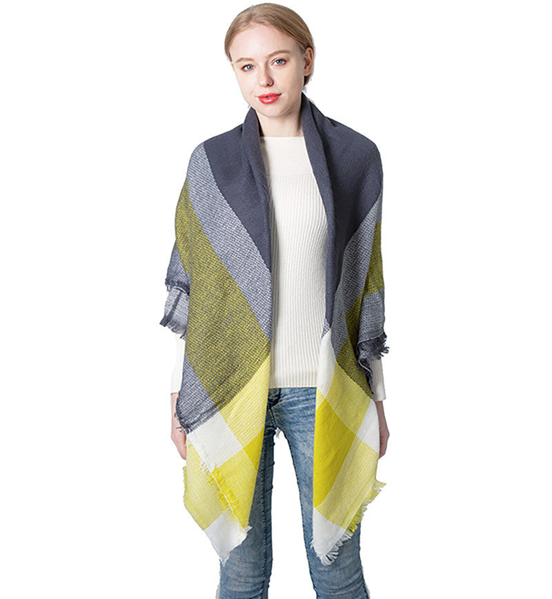 Winter Warm Plaid Scarves for Women