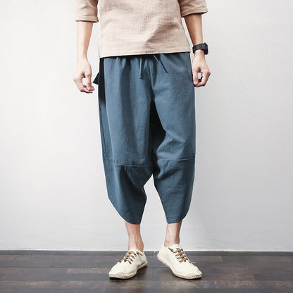 Casual Linen Plus Size Harem Men's Trousers