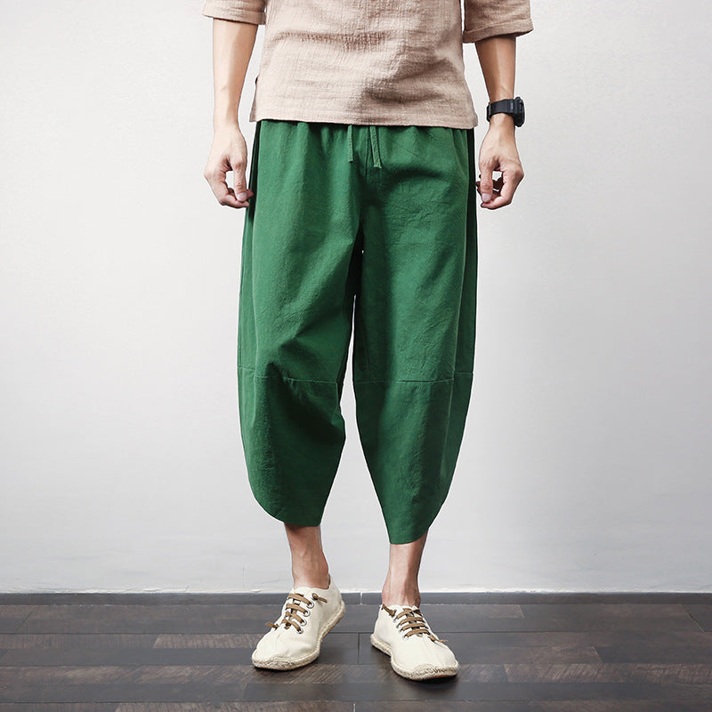 Casual Linen Plus Size Harem Men's Trousers