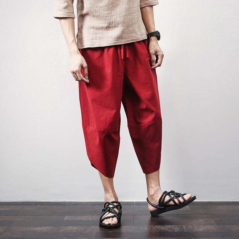 Casual Linen Plus Size Harem Men's Trousers
