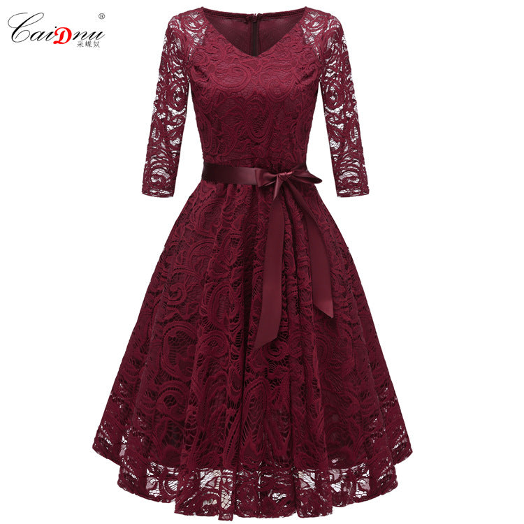 Elegant Long Sleeves Lace Dresses
