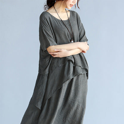 Plus Sizes Summer Women Linen Long Dresses