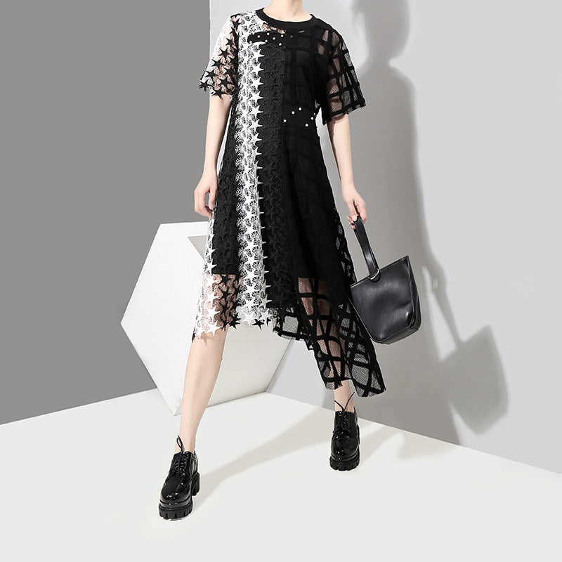 Summer Irregular Star Designed Women Long Midi Dresses