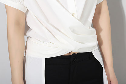 White Simple Fashion Fall Long Shirt Dresses