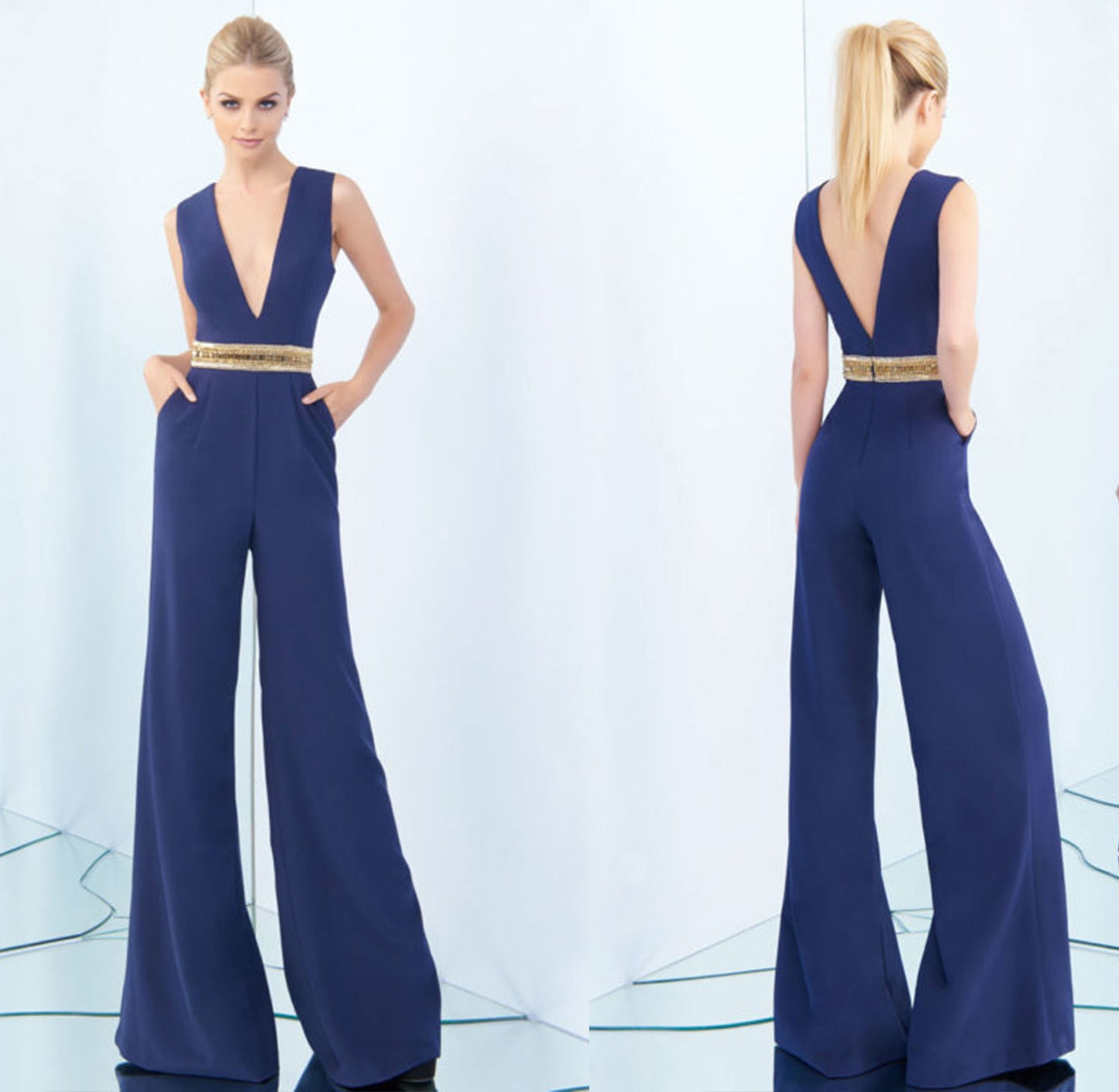 Sexy Sleeveless V Neck Jumpsuits for Women