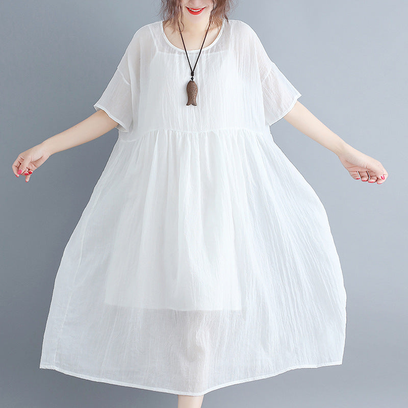 White Casual Summer Long Dresses Sets for Women