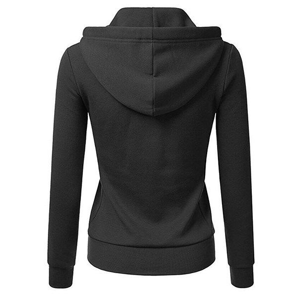 Casual Zipper Long Sleeves Cardigan Hoodies-STYLEGOING