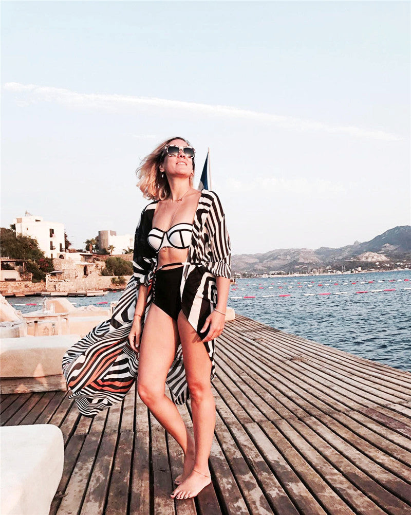 Sexy Chiffon Kimono Beachwear Cover Ups for Women