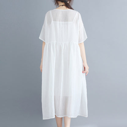 White Casual Summer Long Dresses Sets for Women