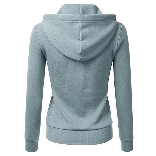Casual Zipper Long Sleeves Cardigan Hoodies-STYLEGOING