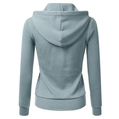 Casual Zipper Long Sleeves Cardigan Hoodies-STYLEGOING