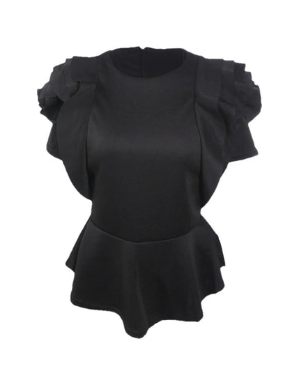 Summer Ruffled Short Sleeves Women Tops