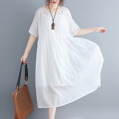 White Casual Summer Long Dresses Sets for Women