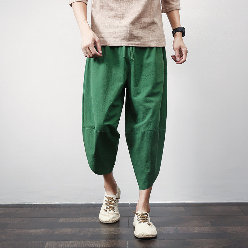 Casual Linen Plus Size Harem Men's Trousers
