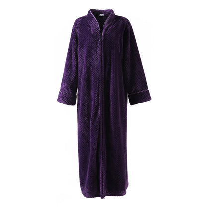 Winter Thick Zipper Fleece Sleepwear for Couple