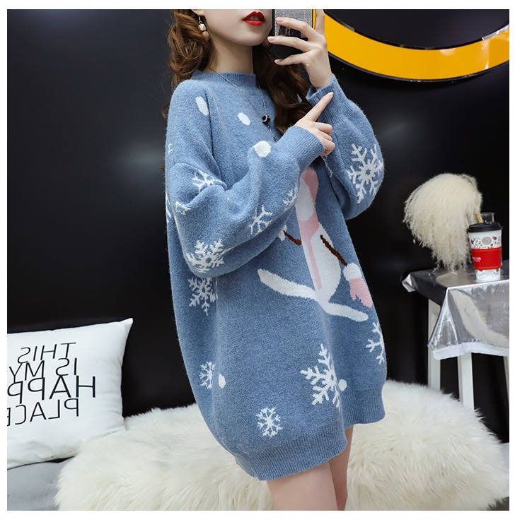 Women Christmas Snow Man Knitting Sweaters-STYLEGOING