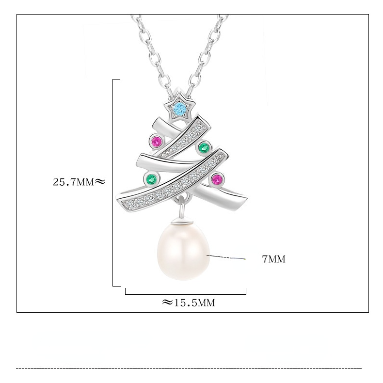 Merry Christmas Design Sterling Sliver Necklace for Women
