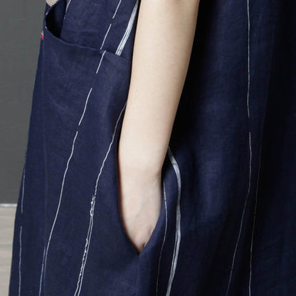 Summer Cozy Linen Plus Sizes Midi Dresses