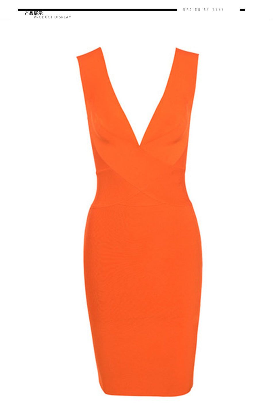 Sexy Deep V Neck Bandage Sheath Sleeveless Party Dresses