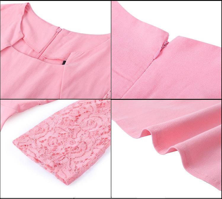 Elegant Vintage Square Neck Lace Short Dresses-STYLEGOING