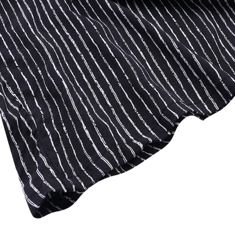 Women Black&white Striped Loose Jumpsuits-STYLEGOING
