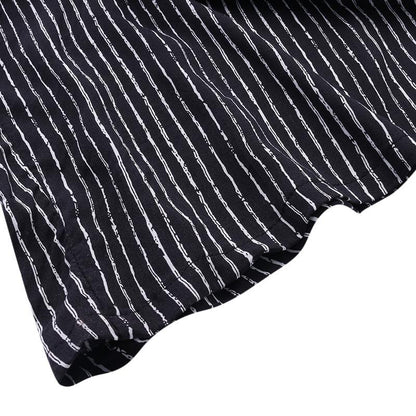 Women Black&white Striped Loose Jumpsuits-STYLEGOING