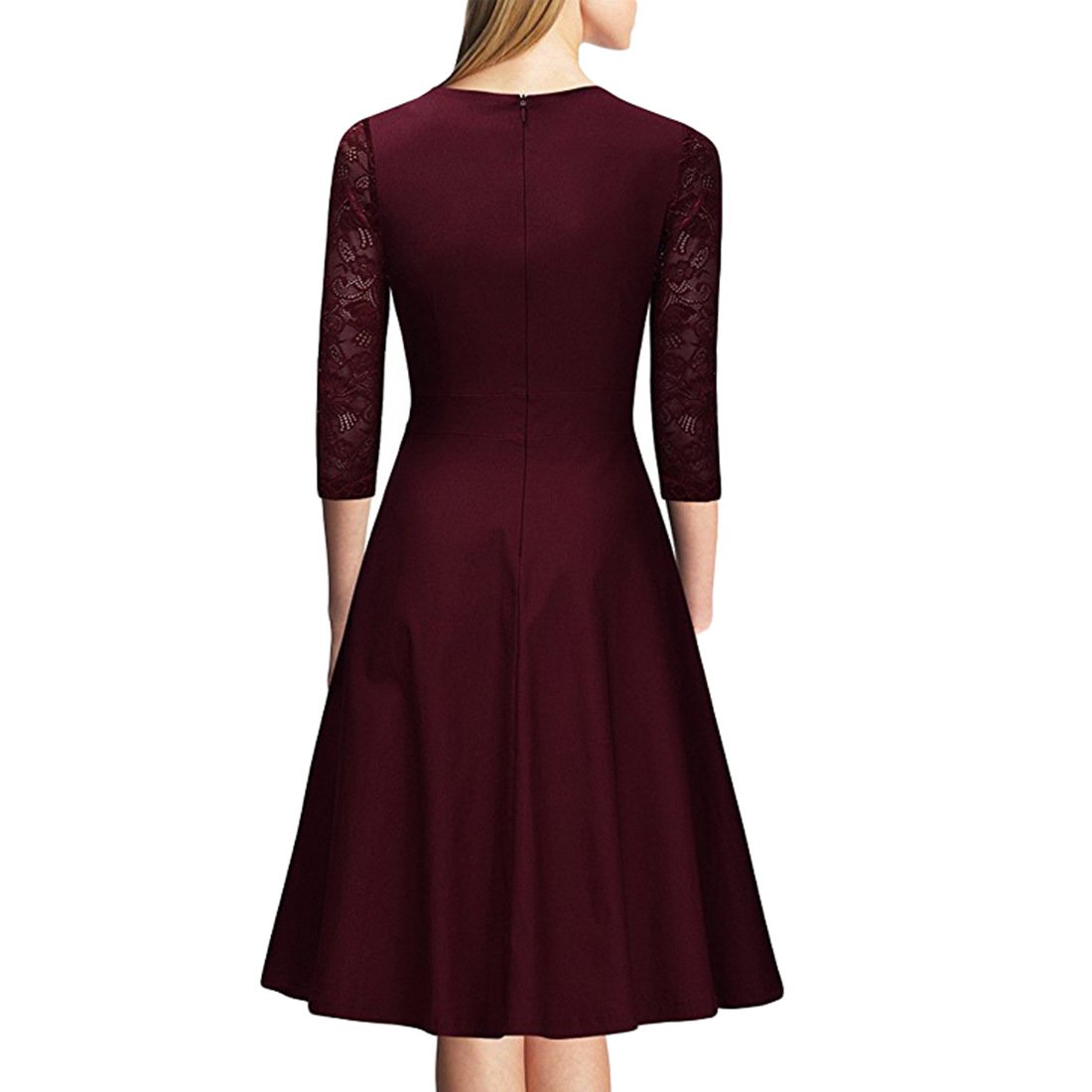 Elegant Vintage Square Neck Lace Short Dresses-STYLEGOING