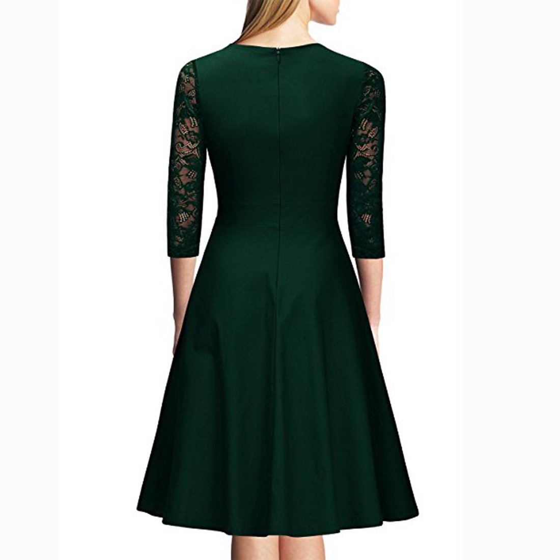 Elegant Vintage Square Neck Lace Short Dresses-STYLEGOING