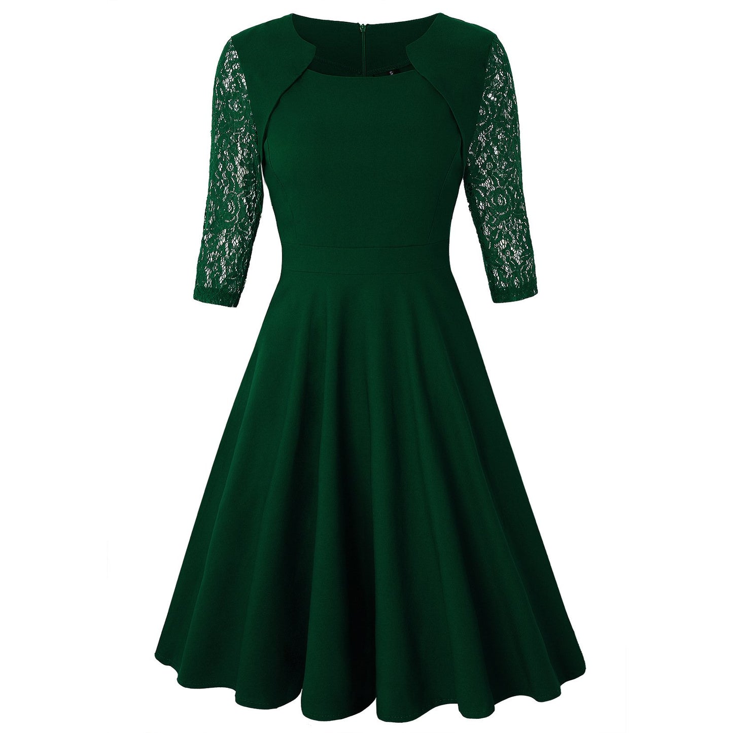 Elegant Vintage Square Neck Lace Short Dresses-STYLEGOING