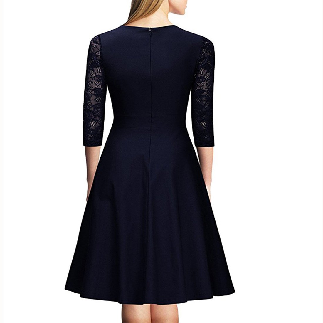 Elegant Vintage Square Neck Lace Short Dresses-STYLEGOING