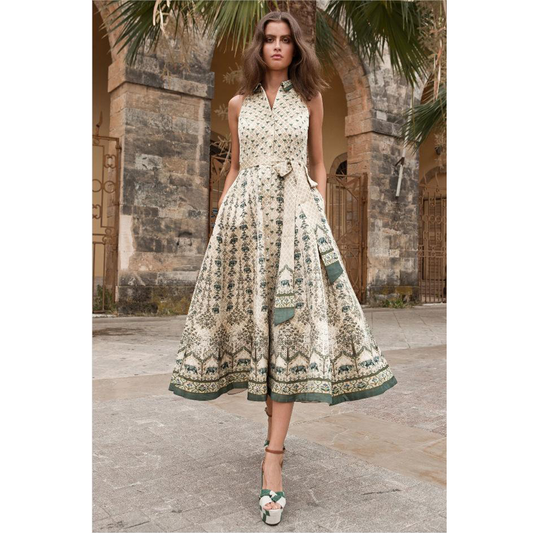 Women Summer Sleeveless Print Dresses-STYLEGOING