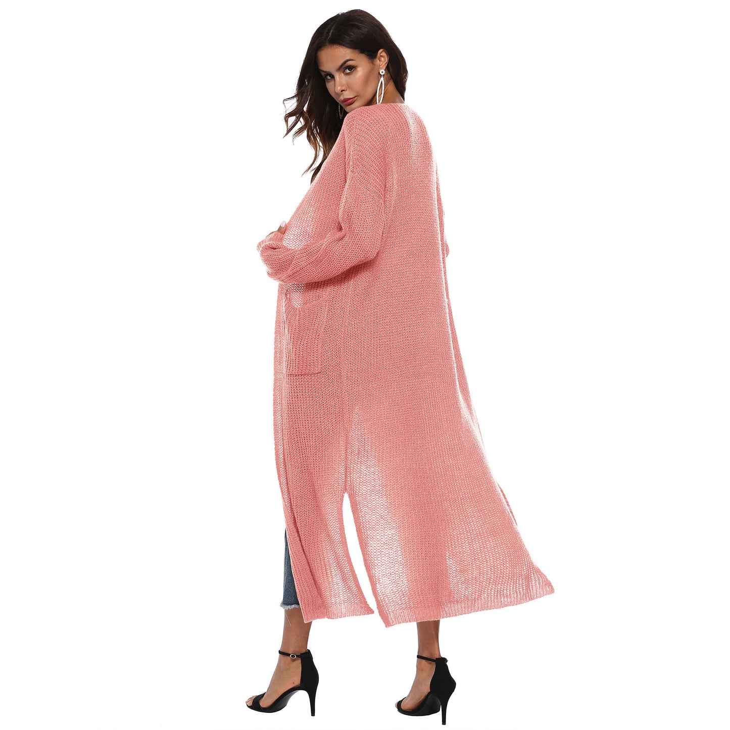 Casual Women Knitting Cardigan Overcoat with Pocket