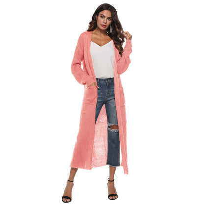 Casual Women Knitting Cardigan Overcoat with Pocket