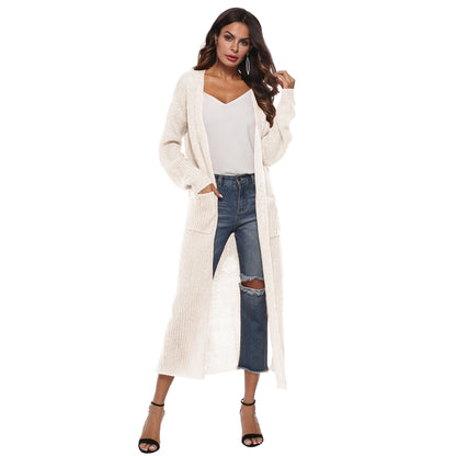 Casual Women Knitting Cardigan Overcoat with Pocket