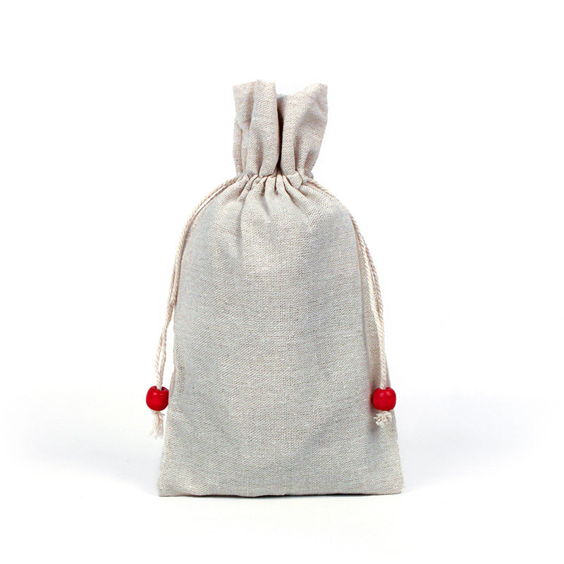 Merry Christmas Linen Strawing Storage Gift Bags