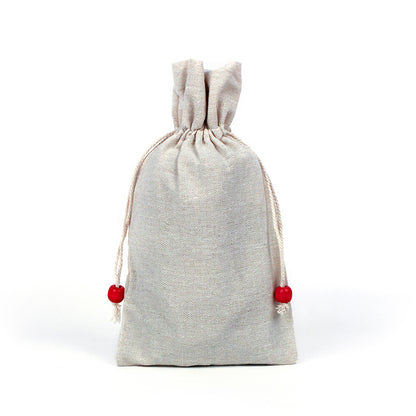Merry Christmas Linen Strawing Storage Gift Bags