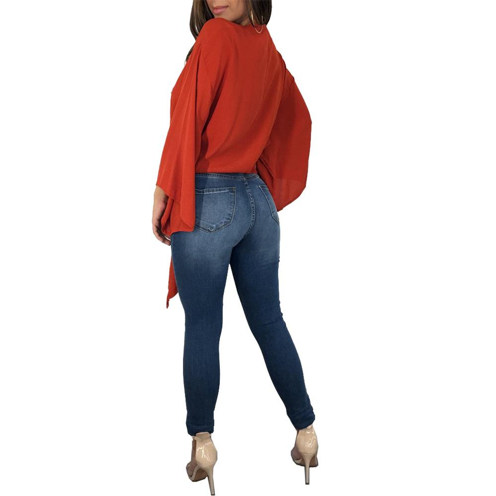 Women Long Sleeves Baring Midriff Short Blouses-STYLEGOING