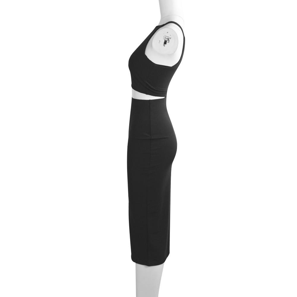 Sexy Round Neck Two Pieces Bodycon Dresses-STYLEGOING