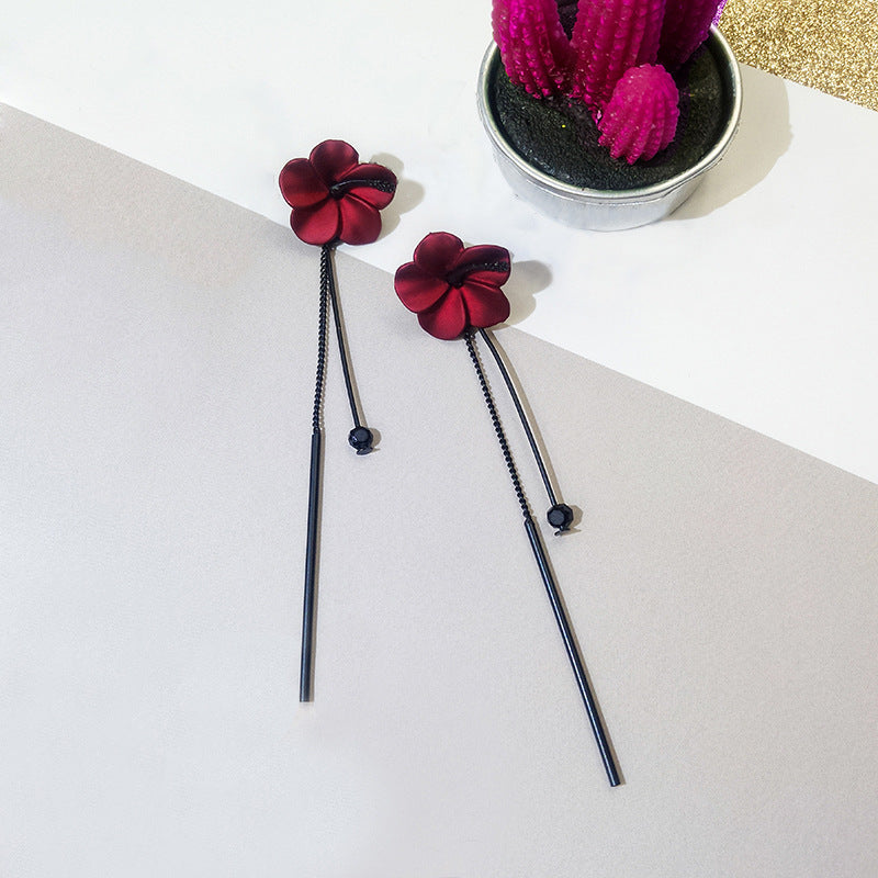 Fairy Flower Design Tassels Women Dangle Earrings