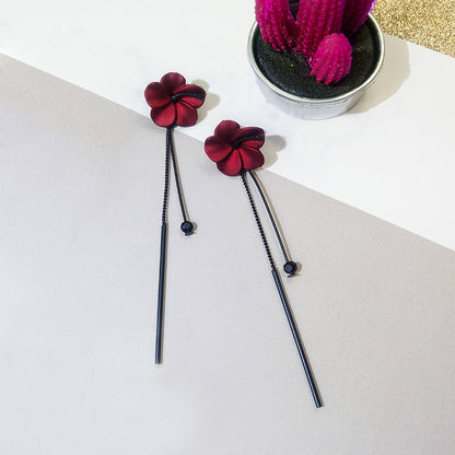 Fairy Flower Design Tassels Women Dangle Earrings