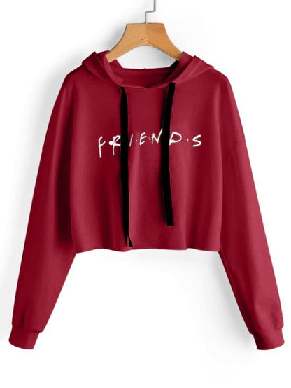 Casual Friends Letter Long Sleeves Hoodies