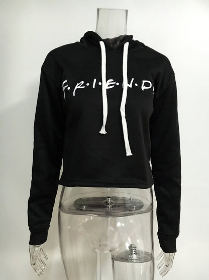 Casual Friends Letter Long Sleeves Hoodies