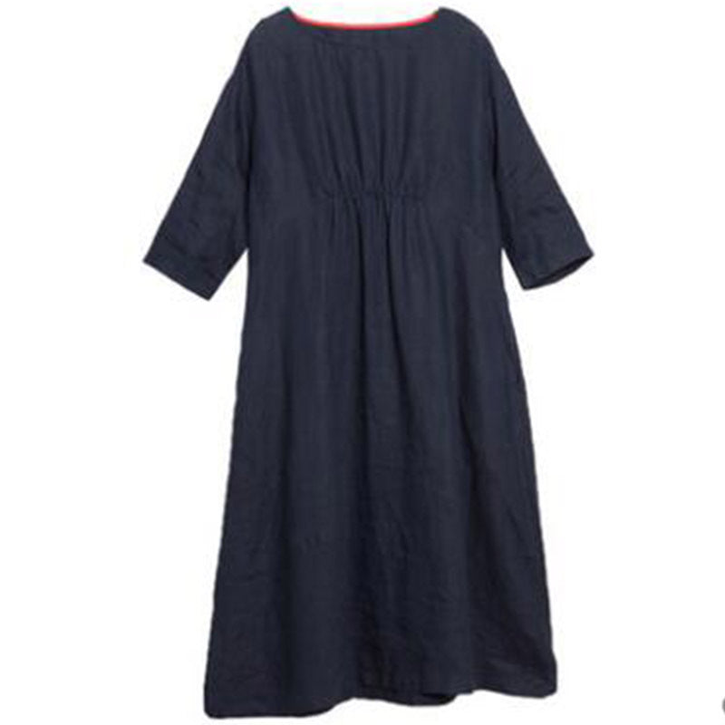Vintage Linen Long Sleeves Dresses