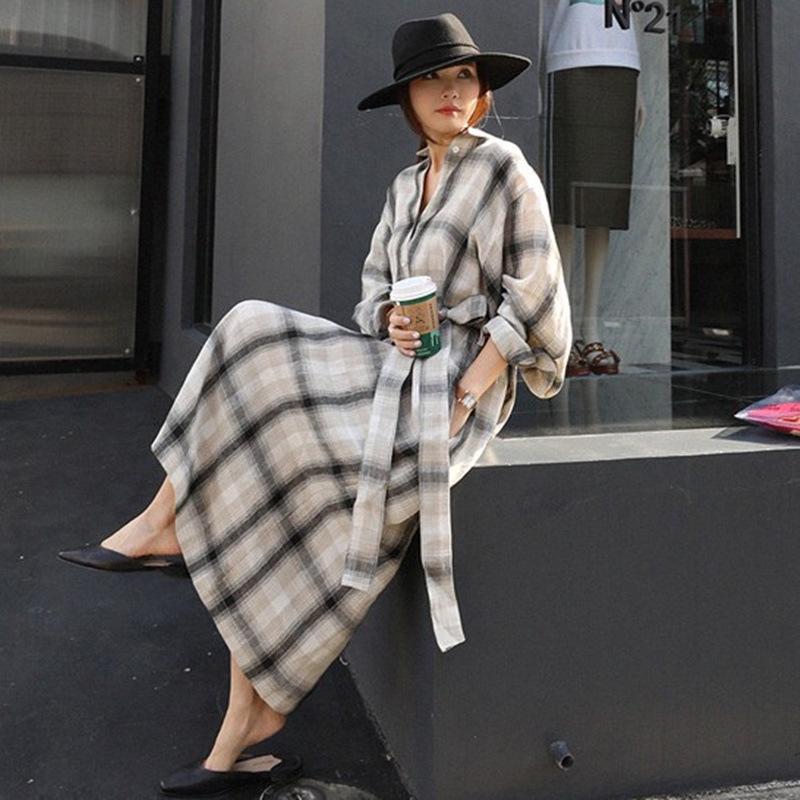 Women Loose Plus Sizes Long Shirt Dresses-STYLEGOING