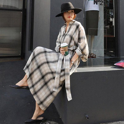 Women Loose Plus Sizes Long Shirt Dresses-STYLEGOING