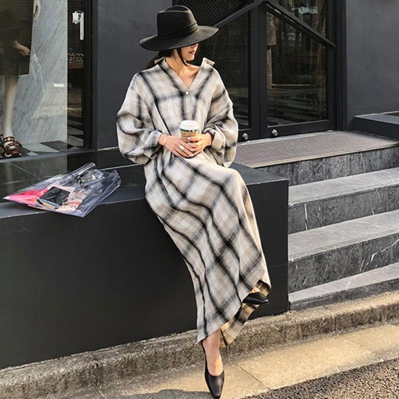 Women Loose Plus Sizes Long Shirt Dresses-STYLEGOING