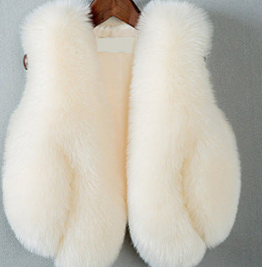 Warm Artifical Fox Fur Sleeveless Vest for Kids