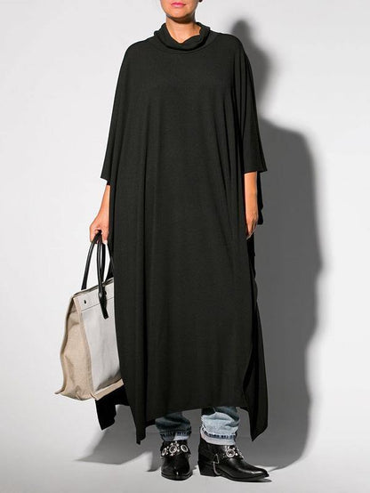 Black&Gray Lace-Up Split-Side Cape Outwear-STYLEGOING