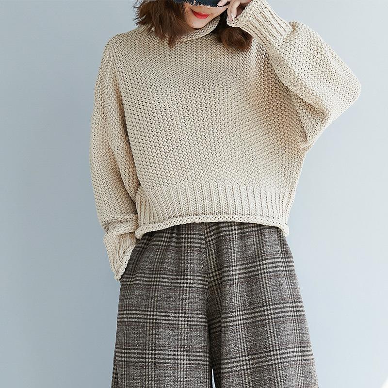 Women High Neck Knitting Sweaters-STYLEGOING